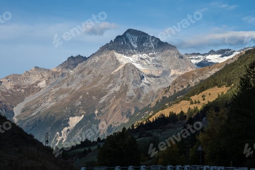 Preview: Alpine Landscape Of The French Alps, Lanslevillard In The Provence Alpes, France.