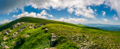 Preview: Panorama Of Runa Mountain With Two Peaks. Valley Of Rocks Behind The Grassy Hump. Wonderful