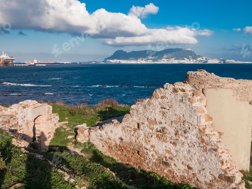 Preview: View To The Rock Of Gibraltar From Algeciras, Spain, Europe
