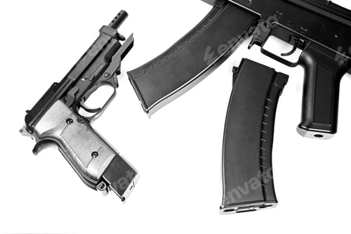 Preview: Pistol And Machine Gun, Gun Detail, Danger And Death