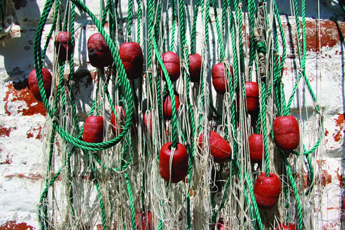 Preview: Fishing Gear, Nets With Floats Hanged To Dry