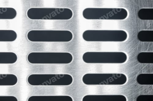 Preview: Stainless Steel Grating With Oblong Holes, Close Up