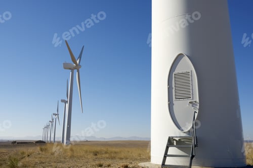 Preview: Entrance To A Windmill For Electric Energy Production, Zaragoza, Aragon, Spain