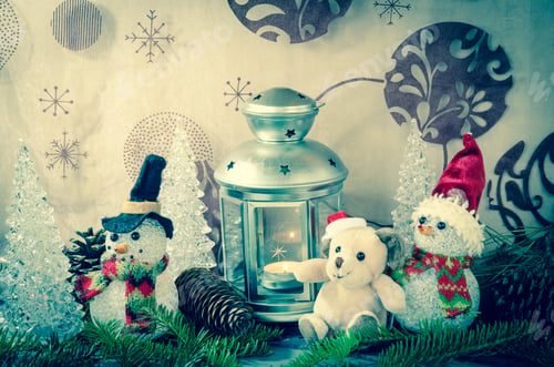 Preview: Christmas Winter Lamp And Toys Decoration Image