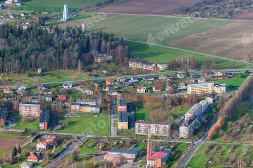 Preview: Aerial View Over The Priekuli Town (Latvia)