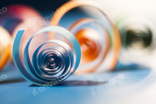 Preview: Macro, Abstract, Background Picture Of Colored Paper Spirals On Paper Background