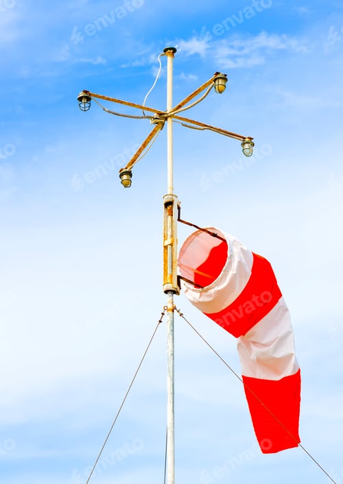 Preview: Wind Indicator Beside The Port Of Island Poros In Greece