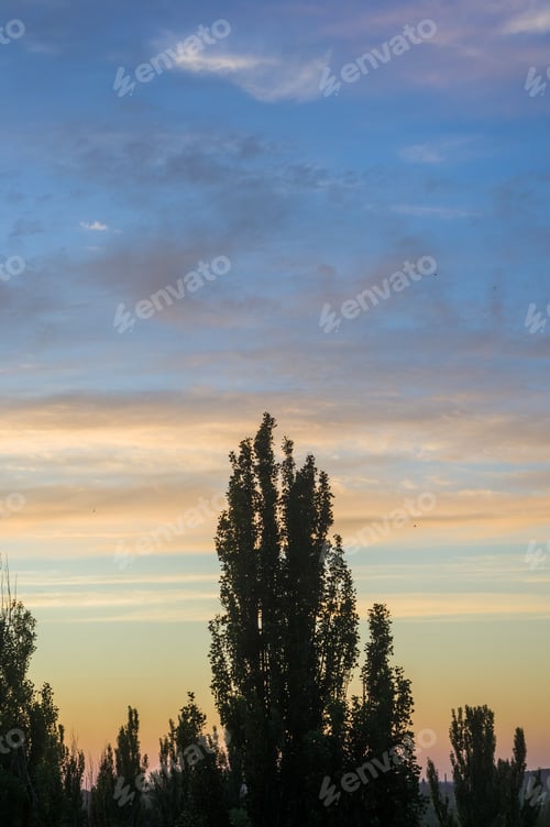 Preview: Landscape With Dramatic Light - Beautiful Golden Sunset With Saturated Sky And Clouds.