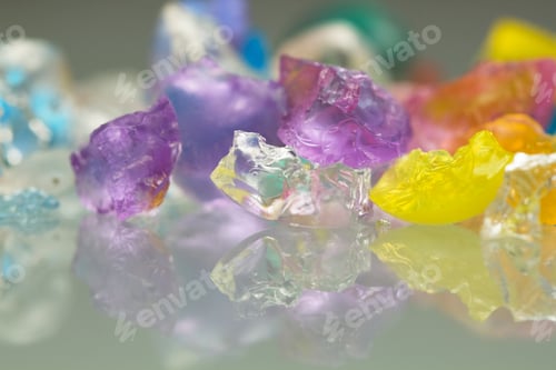 Preview: Abstract Textures And Patterns Of Broken Jelly Balls With Reflexions