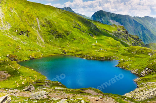 Preview: Landscape From Capra Lake In Romania And Fagaras Mountains In The Summer