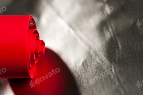 Preview: Macro, Abstract, Background Picture Of Red Paper Spirals With Reflexions