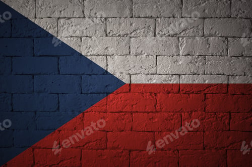 Preview: Flag With Original Proportions. Closeup Of Grunge Flag Of Czech Republic
