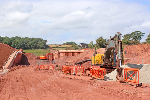 Preview: Digger On A Road Construction Site
