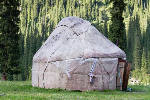 Preview: Yurt In Alatau Plateau, Tian Shan Mountains Near Karakol In Kyrgyzstan. Central Asia