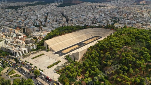 Preview: Aerial Drone Photo Of Iconic Ancient Panathenaic Stadium Or Kalimarmaro Birthplace Of The Original