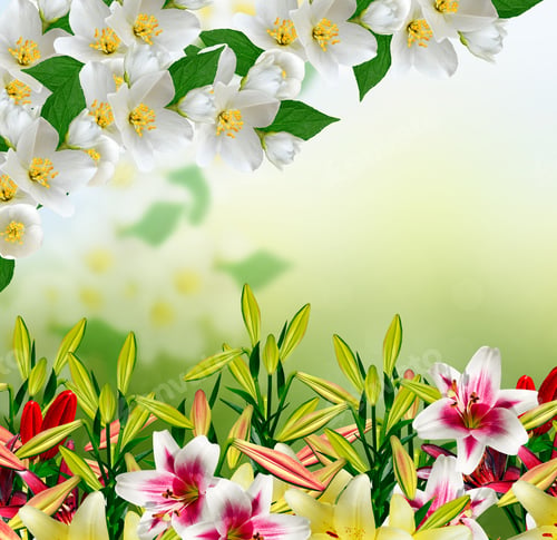 Preview: White Jasmine Flower. The Branch Delicate Spring Flowers