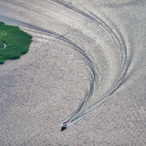 Preview: Aerial View Over The Floating Pleasure Boat