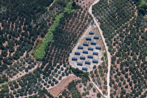 Preview: Aerial View Over The Rural Fields On Crete Island (Greece)