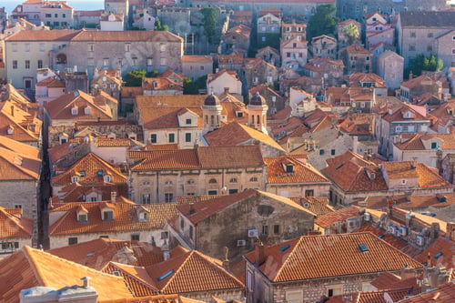 Preview: Beautiful Aerial Landscape Of Dubrovnik Old Town At Sunset, Croatia