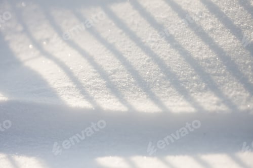Preview: Snow Texture With Shadows - Stripes From A Fence