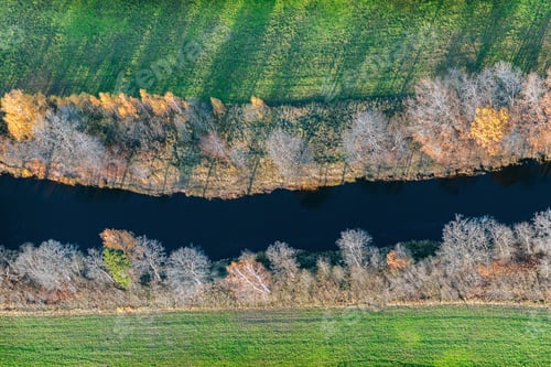 Preview: Aerial View Over The Colourful Trees And Fields In Autumn