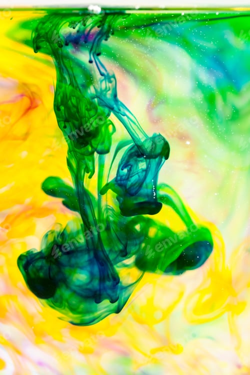 Preview: Abstract Composition With Ink And Small Bubbles. Beautiful Background, Texture And Colors