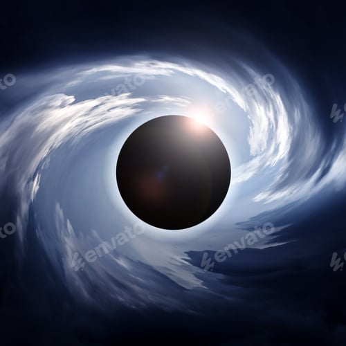 Preview: Eclipse In The Blurred Swirl Of The Dark Storm Clouds