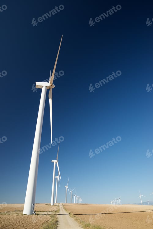 Preview: Windmills For Electric Power Production, Zaragoza Province, Aragon, Spain.