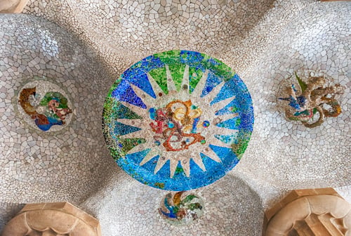 Preview: Mosaic On The Ceiling Of The Hypostyle Hall, Aka Hall Of The Hundred Columns In Park Guell