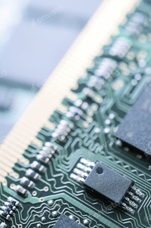 Preview: Close-Up View Of An Green Integrated Circuit