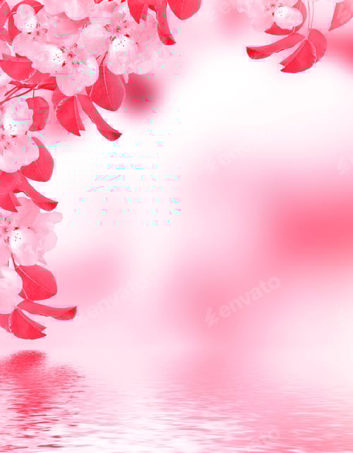 Preview: Blooming Apple Tree. Spring Landscape With Blooming Flowers