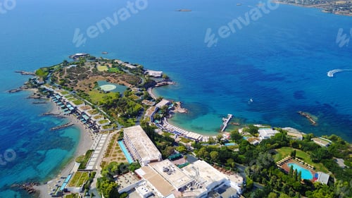 Preview: Aerial Drone Bird'S Eye View Of Exotic Resort With Turquoise Clear Waters