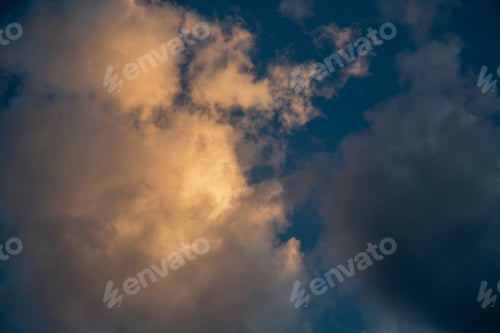 Preview: Dramatic Sky With Clouds. Dark Sky With Cumulus Clouds.