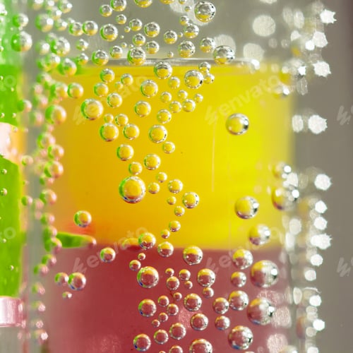 Preview: Abstract Composition With Underwater Tubes With Colorful Jelly Balls Inside And Bubbles