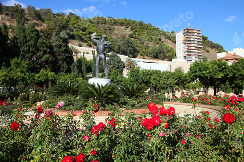 Preview: Malaga In Andalusia Region Of Spain. City Park With Rose Garden.