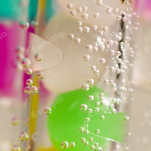 Preview: Abstract Composition With Underwater Tubes With Colorful Jelly Balls Inside And Bubbles