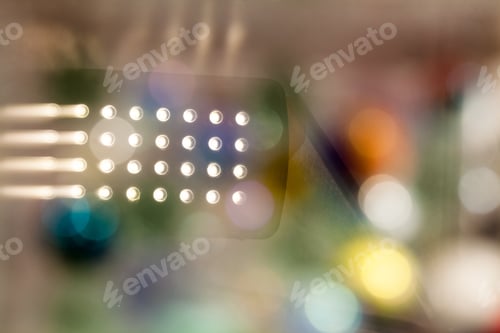 Preview: Abstract Underwater Composition With Colorful Glass Balls, Water And Led Lights Reflected In
