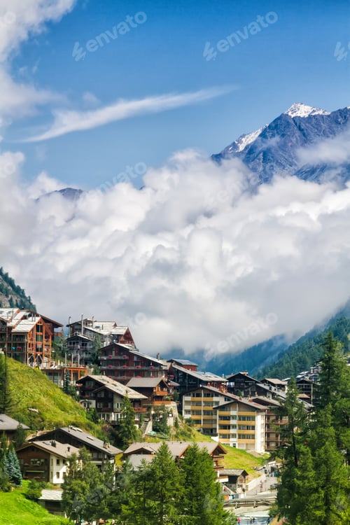 Preview: Famous Swiss City Zermatt In The Valley Near The Swiss-Italian Border Center Of Alpine Sports