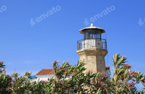 Preview: View On Pervolia Lighthouse Near Larnaka City In Cyprus