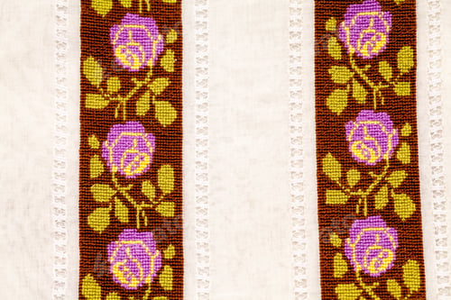Preview: Vintage Textile Texture With Beautiful, Fine Embroidery