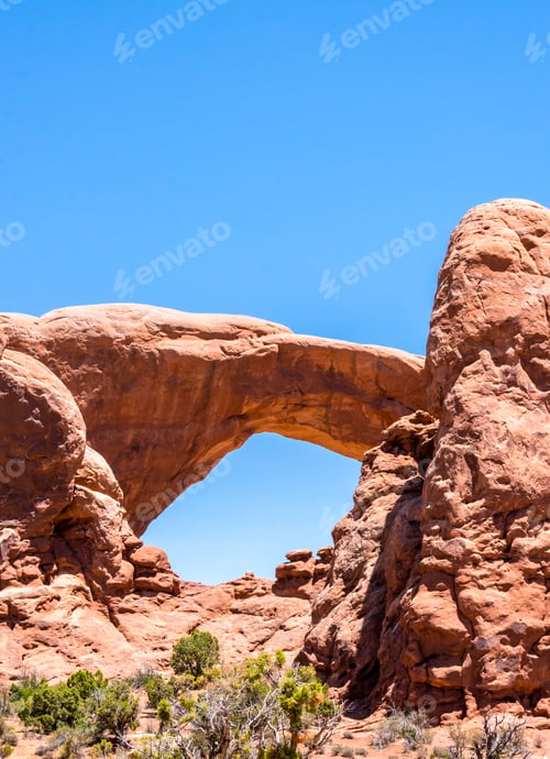 Preview: Desert Moab, Utah, Usa. Stone Natural Arch Windows. The Natural Phenomenon