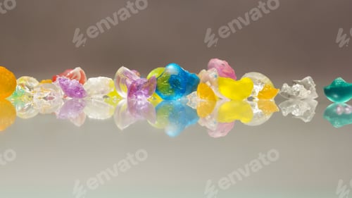 Preview: Abstract Textures And Patterns Of Broken Jelly Balls With Reflexions