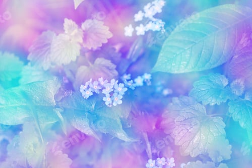 Preview: Me-Nots Wildflowers On The Background Of The Summer Landscape.