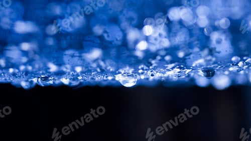 Preview: Abstract Composition With Water Drops, Spiderwebs And Bokeh. Image Has Grain Texture Visible On Its