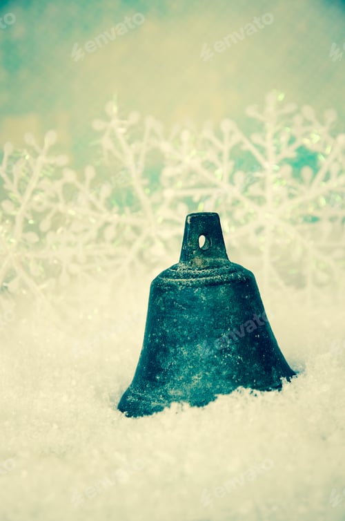 Preview: Merry Christmas Bell And Snowflakes Decoration