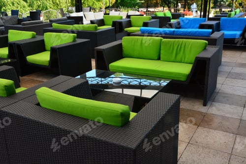 Preview: Modern Sofa And Table On The Terrace