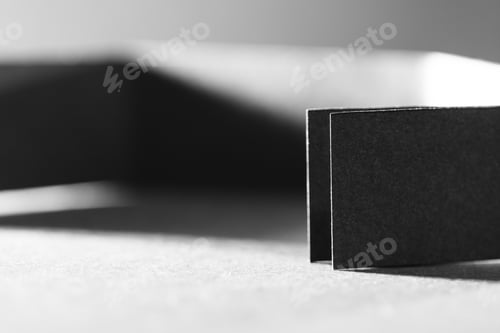 Preview: Black Paper Shapes And Shadows With Black Paper Background