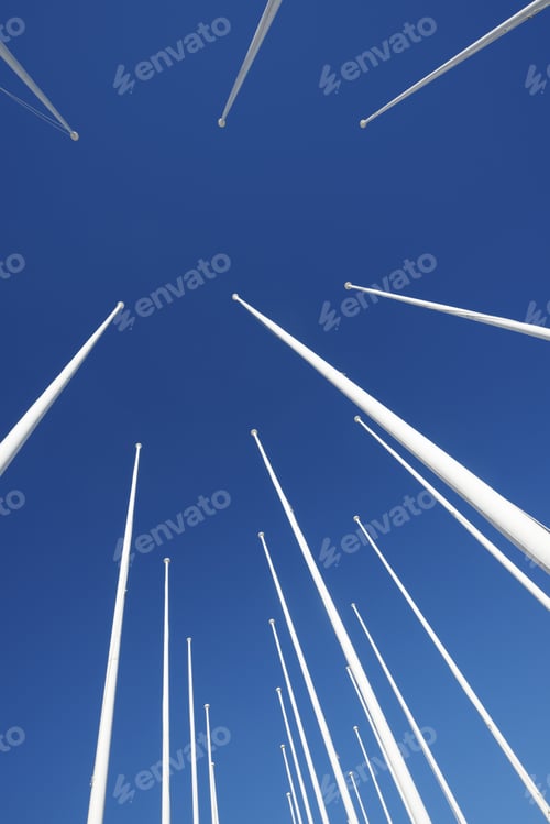 Preview: Masts No Flag And Clear Blue Sky.