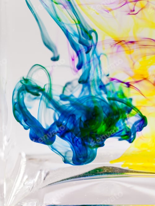 Preview: Abstract Composition With Ink And Small Bubbles. Beautiful Background, Texture And Colors