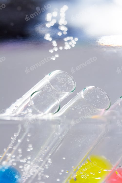 Preview: Abstract Composition With Underwater Tubes With Colorful Jelly Balls Inside And Bubbles